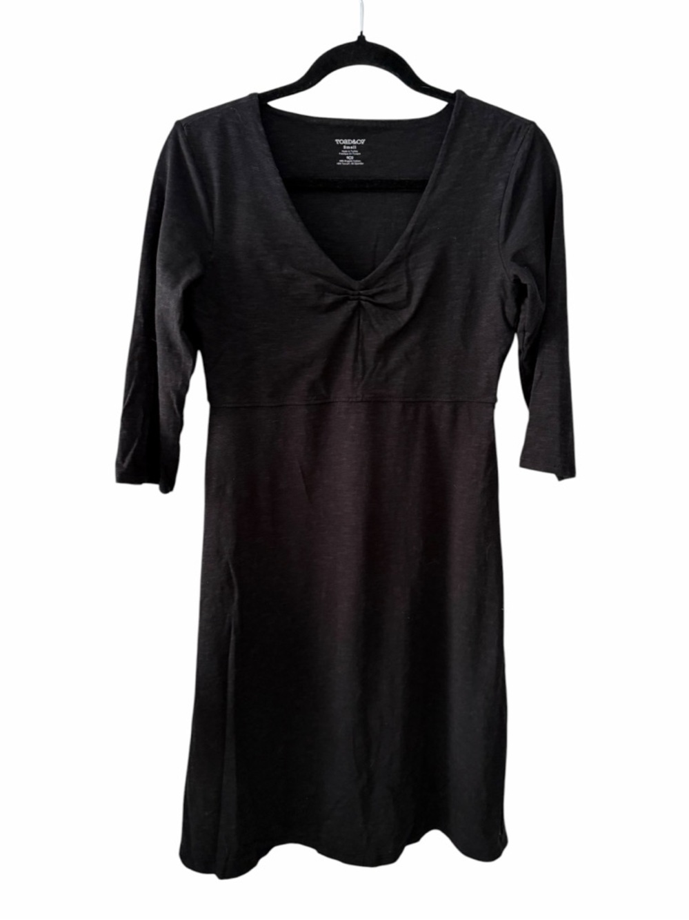 TOAD & CO Black Rosalinda Dress A-Line V-Neck Comfort Stretch Casual Small